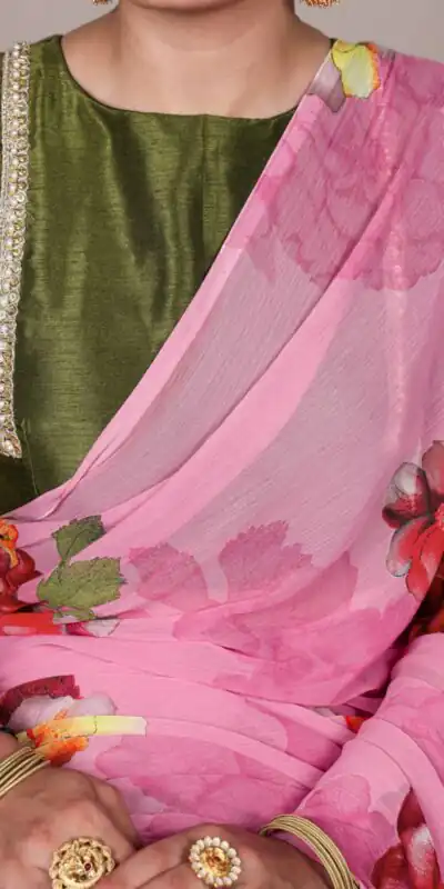 Pink Chiffon Lace Work Saree | Sarees, Bollywood Sarees, Creative Sarees, Designer Sarees, Embroidered Sarees, Ethnic Saree, Modern Digital sarees, Party Wear Sarees