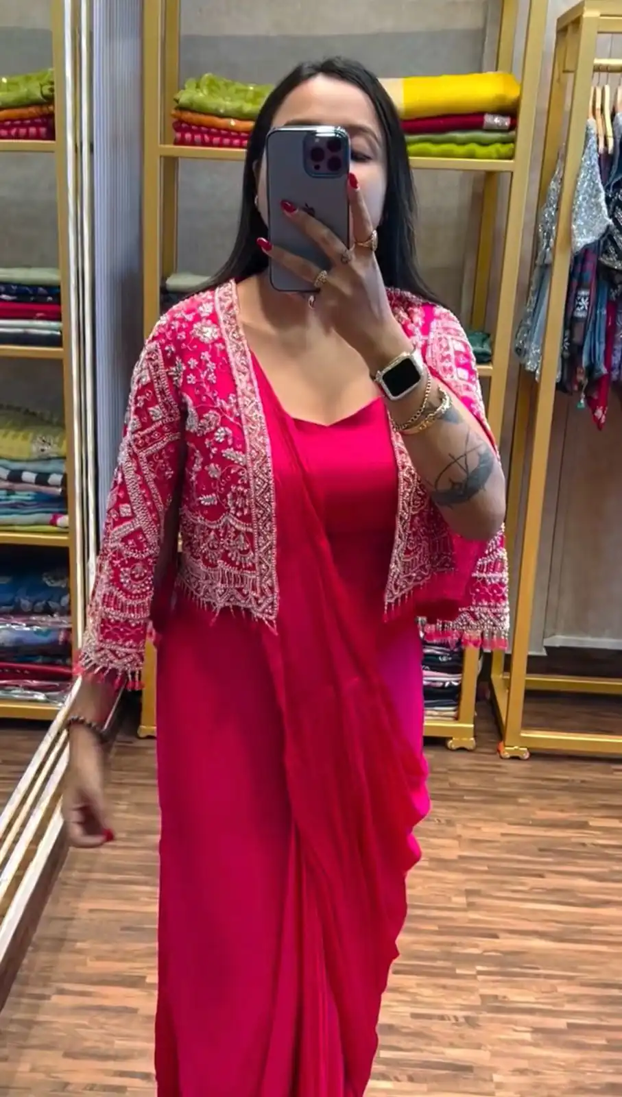 Pink Chinnon Fully Embroidery Koti Saree | Sarees, Bollywood Sarees, Creative Sarees, Designer Sarees, Embroidered Sarees, Ethnic Saree, Modern Digital sarees, Party Wear Sarees