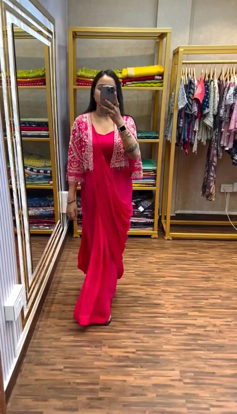 Pink Chinnon Fully Embroidery Koti Saree | Sarees, Bollywood Sarees, Creative Sarees, Designer Sarees, Embroidered Sarees, Ethnic Saree, Modern Digital sarees, Party Wear Sarees