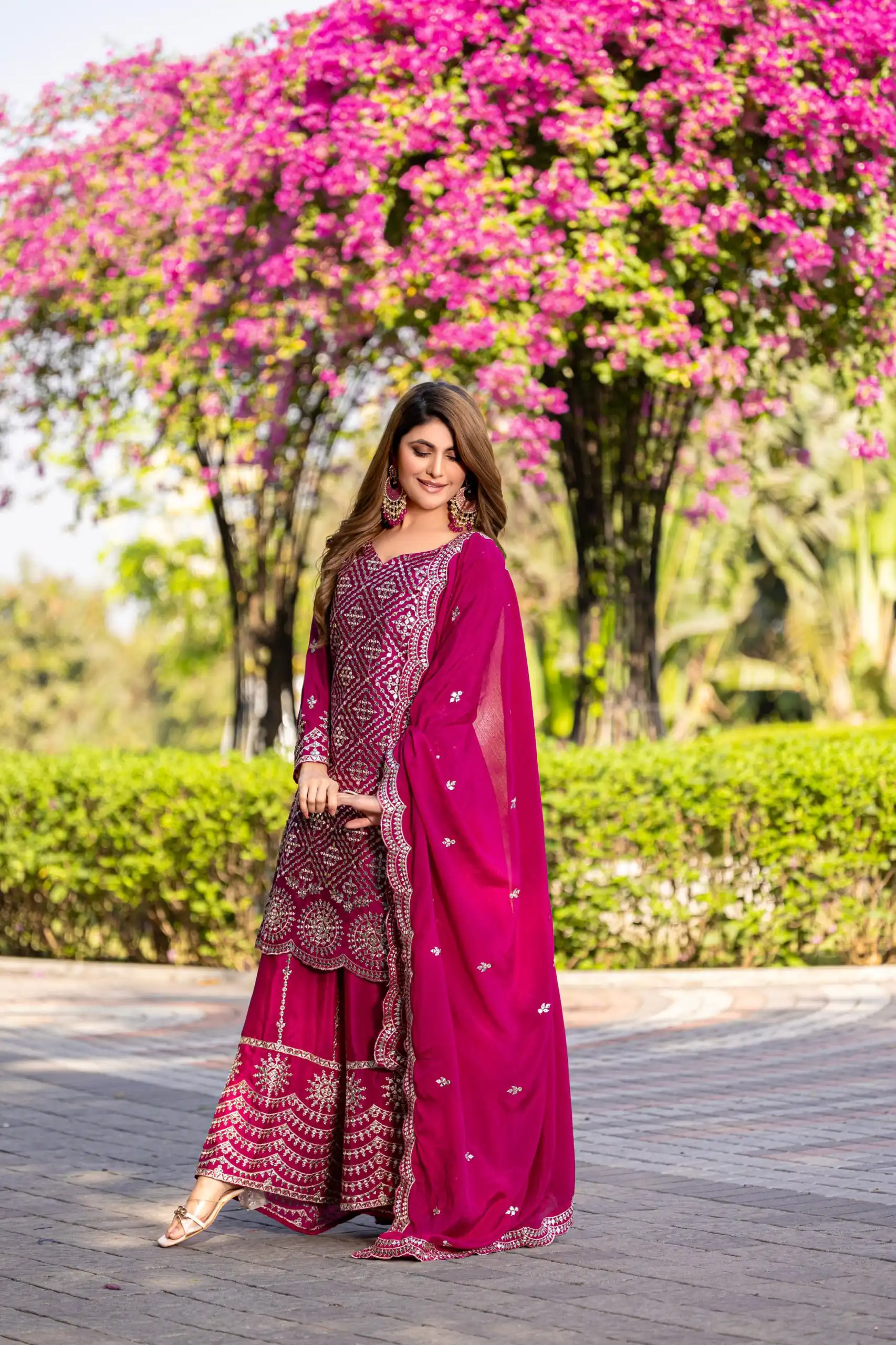 Pink Chinon Embroidery Work Salwar Suit | Jump Suits, Salwar suit, Casual Suits, Creative suits, Designer Suits, Palazzo Suits, Party Wear Suits, Patiala Suits, Straight Suits