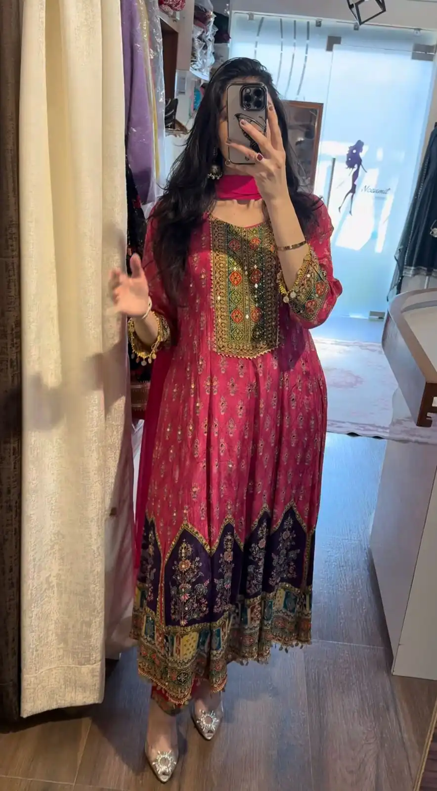 Pink Chinon Lace Mirror Work Salwar Suit | Jump Suits, Salwar suit, Casual Suits, Creative suits, Designer Suits, Palazzo Suits, Party Wear Suits, Patiala Suits, Straight Suits