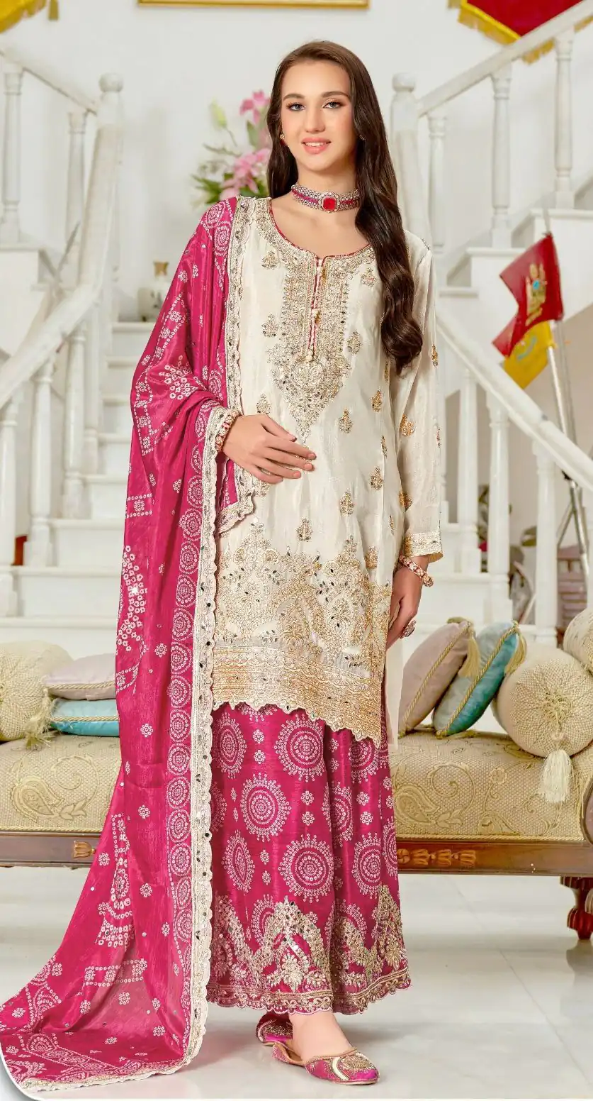Pink Chinon Sequence Mirror Hand Work Salwar Suit | Jump Suits, Salwar suit, Casual Suits, Creative suits, Designer Suits, Palazzo Suits, Party Wear Suits, Patiala Suits, Straight Suits