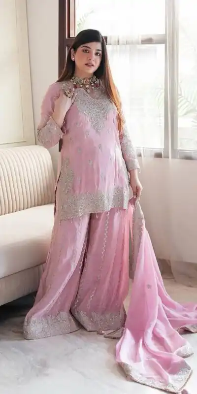 Pink Chinon Sequence Rivet Moti Salwar Suit | Jump Suits, Salwar suit, Casual Suits, Creative suits, Designer Suits, Palazzo Suits, Party Wear Suits, Patiala Suits, Straight Suits