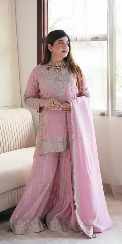 Pink Chinon Sequence Rivet Moti Salwar Suit | Jump Suits, Salwar suit, Casual Suits, Creative suits, Designer Suits, Palazzo Suits, Party Wear Suits, Patiala Suits, Straight Suits