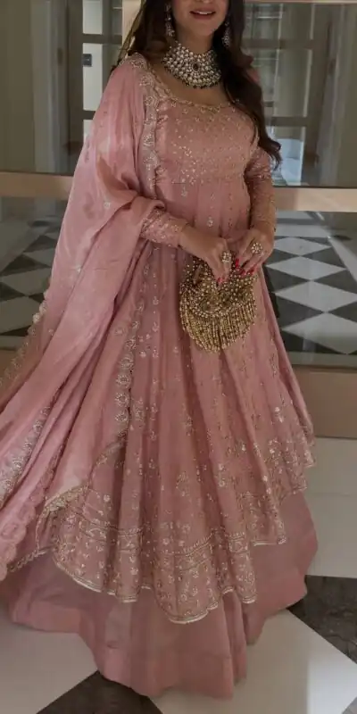 Pink Chinon Silk Lace Embroidery Work Lehenga Choli | Lehenga, Bollywood Lehenga, Creative Lehenga, Designer Lehenga, Embroidered Lehenga, Party Wear Lehenga