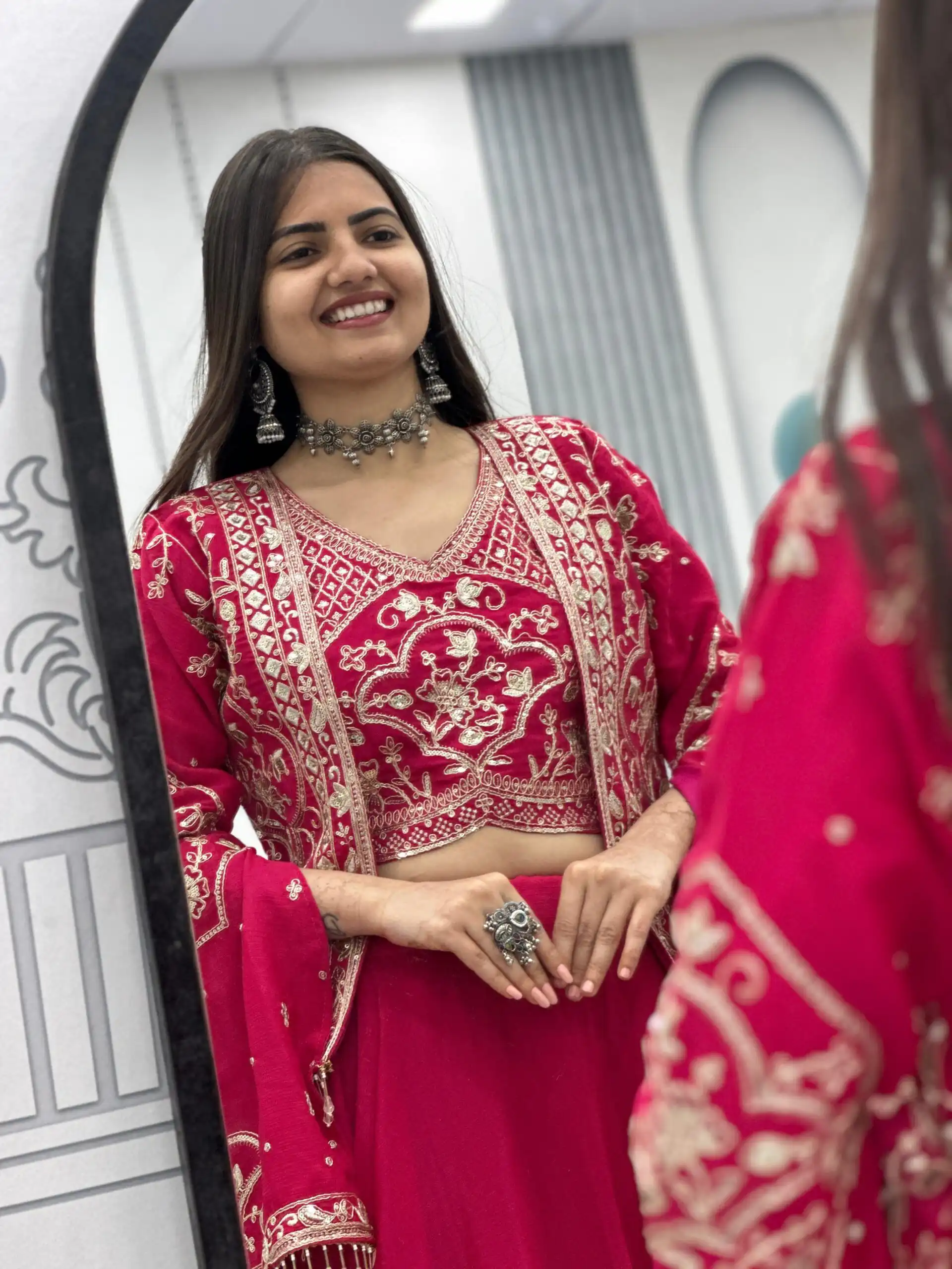 Pink Chinon Silk Thread Work Lehenga Choli | Lehenga, Bollywood Lehenga, Creative Lehenga, Designer Lehenga, Embroidered Lehenga, Party Wear Lehenga