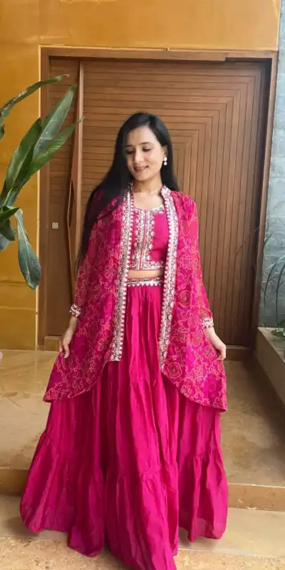 Pink Chinon Thread Embroidery Work Lehenga Choli | Lehenga, Bollywood Lehenga, Creative Lehenga, Designer Lehenga, Embroidered Lehenga, Party Wear Lehenga