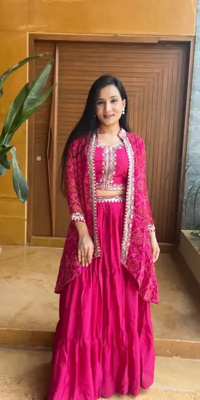 Pink Chinon Thread Embroidery Work Lehenga Choli | Lehenga, Bollywood Lehenga, Creative Lehenga, Designer Lehenga, Embroidered Lehenga, Party Wear Lehenga