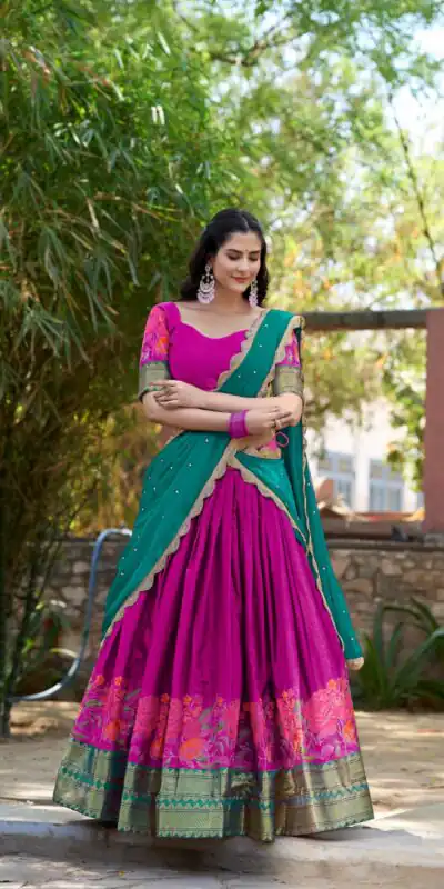 Pink Cotton Embroidery Lehenga Choli | Lehenga, Bollywood Lehenga, Creative Lehenga, Designer Lehenga, Embroidered Lehenga, Party Wear Lehenga