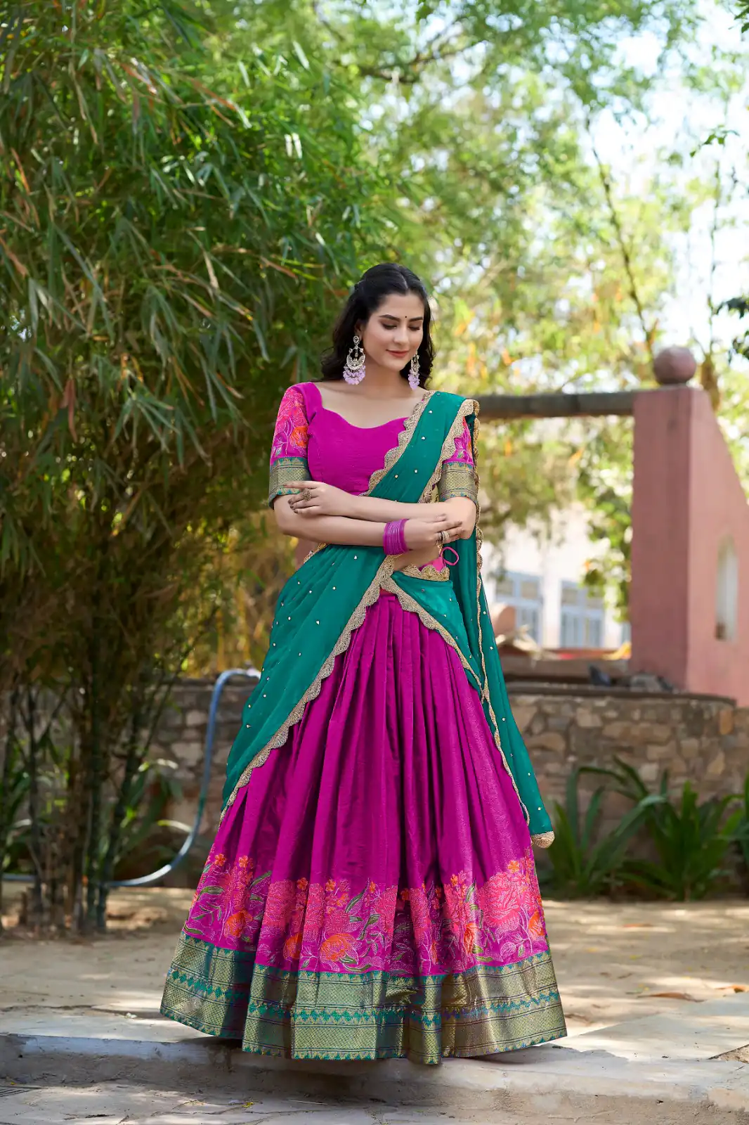 Pink Cotton Embroidery Lehenga Choli | Lehenga, Bollywood Lehenga, Creative Lehenga, Designer Lehenga, Embroidered Lehenga, Party Wear Lehenga