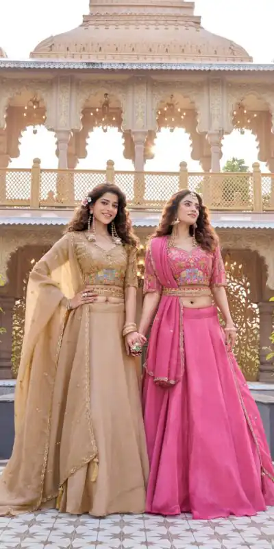 Pink Crunchy Embroidery Work Lehenga Choli | Lehenga, Bollywood Lehenga, Creative Lehenga, Designer Lehenga, Embroidered Lehenga, Party Wear Lehenga