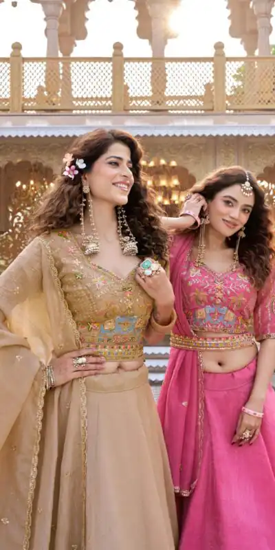 Pink Crunchy Embroidery Work Lehenga Choli | Lehenga, Bollywood Lehenga, Creative Lehenga, Designer Lehenga, Embroidered Lehenga, Party Wear Lehenga