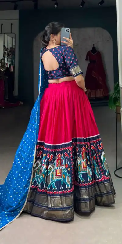 Pink Dola Silk Patola Print Foil Lehenga Choli | Lehenga, Bollywood Lehenga, Creative Lehenga, Designer Lehenga, Embroidered Lehenga, Party Wear Lehenga