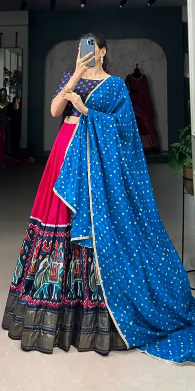 Pink Dola Silk Patola Print Foil Lehenga Choli | Lehenga, Bollywood Lehenga, Creative Lehenga, Designer Lehenga, Embroidered Lehenga, Party Wear Lehenga