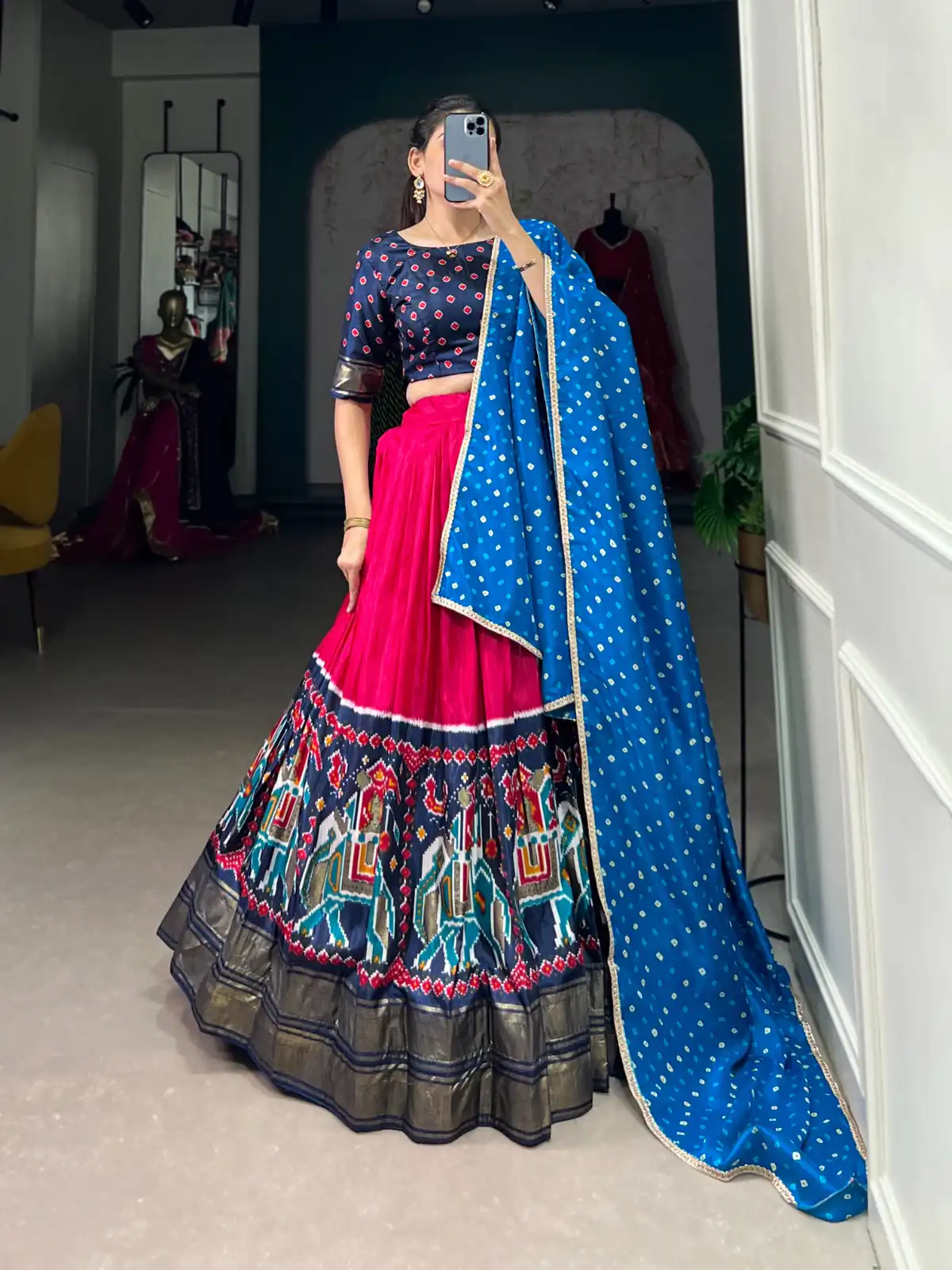 Pink Dola Silk Patola Print Foil Lehenga Choli | Lehenga, Bollywood Lehenga, Creative Lehenga, Designer Lehenga, Embroidered Lehenga, Party Wear Lehenga