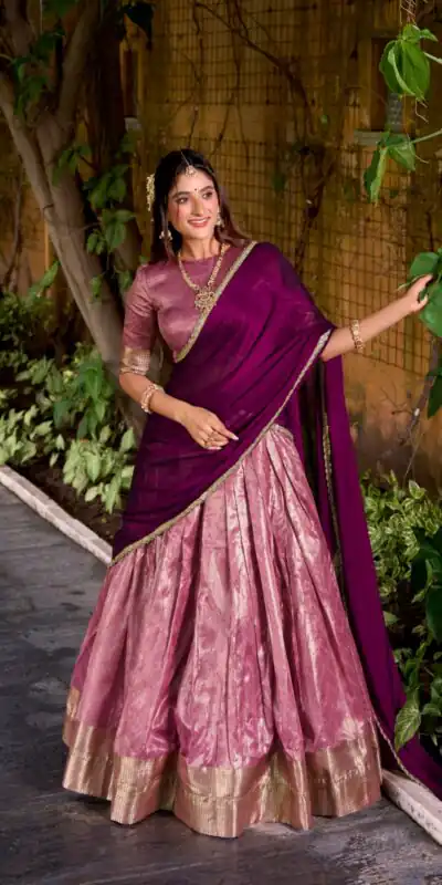 Pink Dupion Silk Zari Work Lehenga Choli | Lehenga, Bollywood Lehenga, Creative Lehenga, Designer Lehenga, Embroidered Lehenga, Party Wear Lehenga