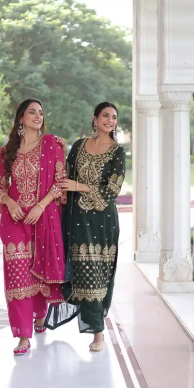 Pink Faux Blooming Embroidered Work Salwar Suit | Jump Suits, Salwar suit, Casual Suits, Creative suits, Designer Suits, Palazzo Suits, Party Wear Suits, Patiala Suits, Straight Suits