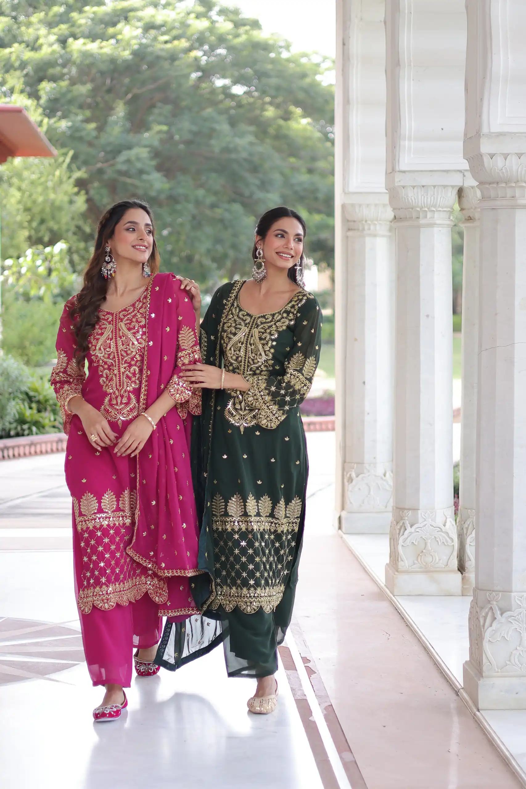 Pink Faux Blooming Embroidered Work Salwar Suit | Jump Suits, Salwar suit, Casual Suits, Creative suits, Designer Suits, Palazzo Suits, Party Wear Suits, Patiala Suits, Straight Suits