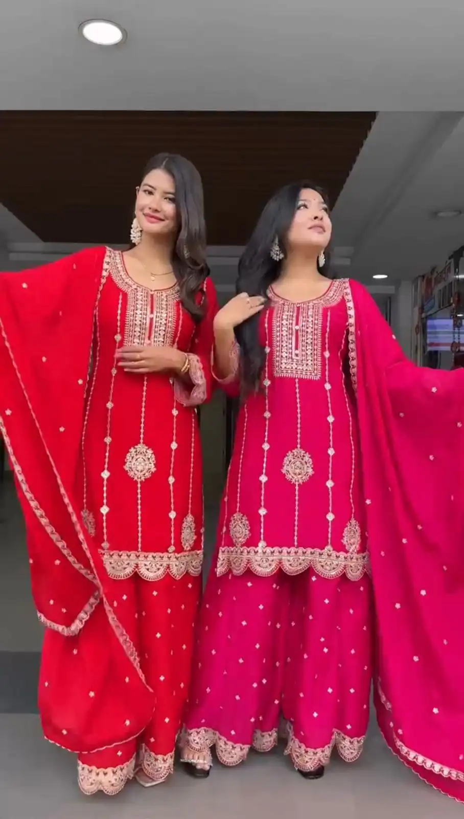 Pink Faux Georgette Thread Embroidery Salwar Suit | Jump Suits, Salwar suit, Casual Suits, Creative suits, Designer Suits, Palazzo Suits, Party Wear Suits, Patiala Suits, Straight Suits