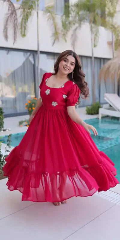 Pink Fendi Silk Embroidery Bead Work Gown | Gowns, Bollywood Gowns, Creative Gowns, Designer Gowns, Embroidered Gowns, Party Wear Gowns