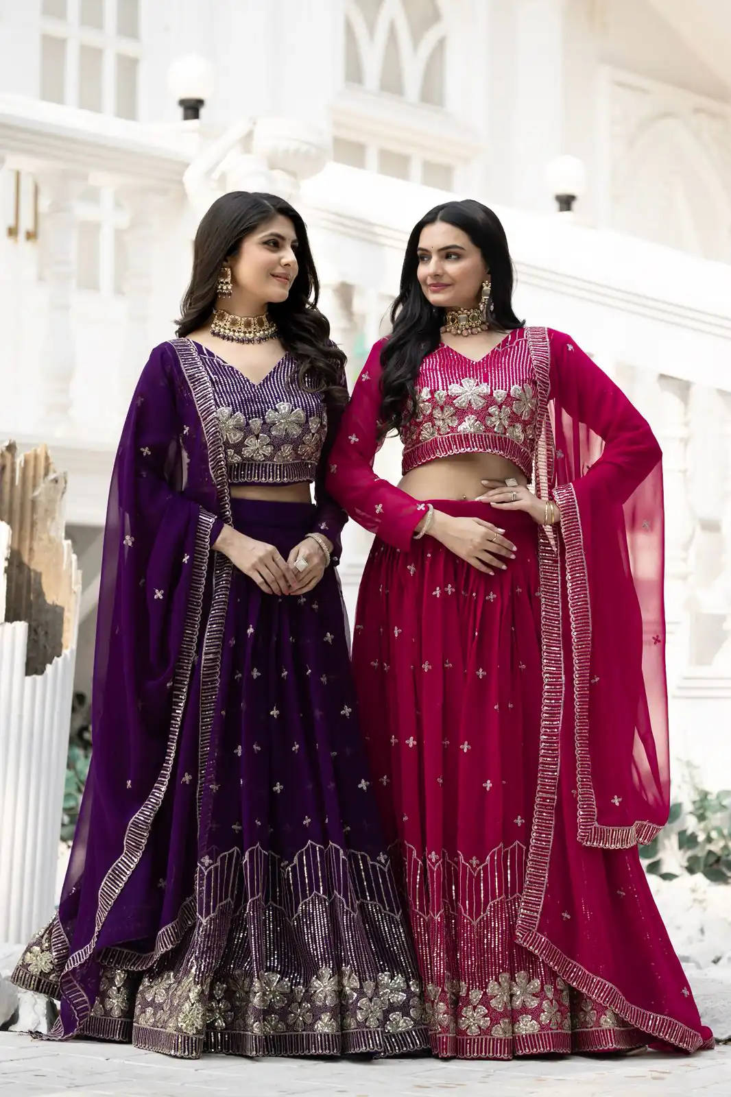 Pink Fox Georgette Embroidery Work Lehenga Choli | Lehenga, Bollywood Lehenga, Creative Lehenga, Designer Lehenga, Embroidered Lehenga, Party Wear Lehenga