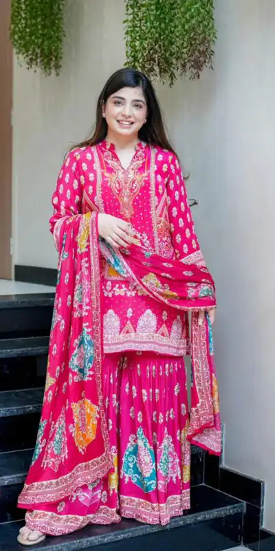 Pink French Crape Mirror Work Salwar Suit | Jump Suits, Salwar suit, Casual Suits, Creative suits, Designer Suits, Palazzo Suits, Party Wear Suits, Patiala Suits, Straight Suits
