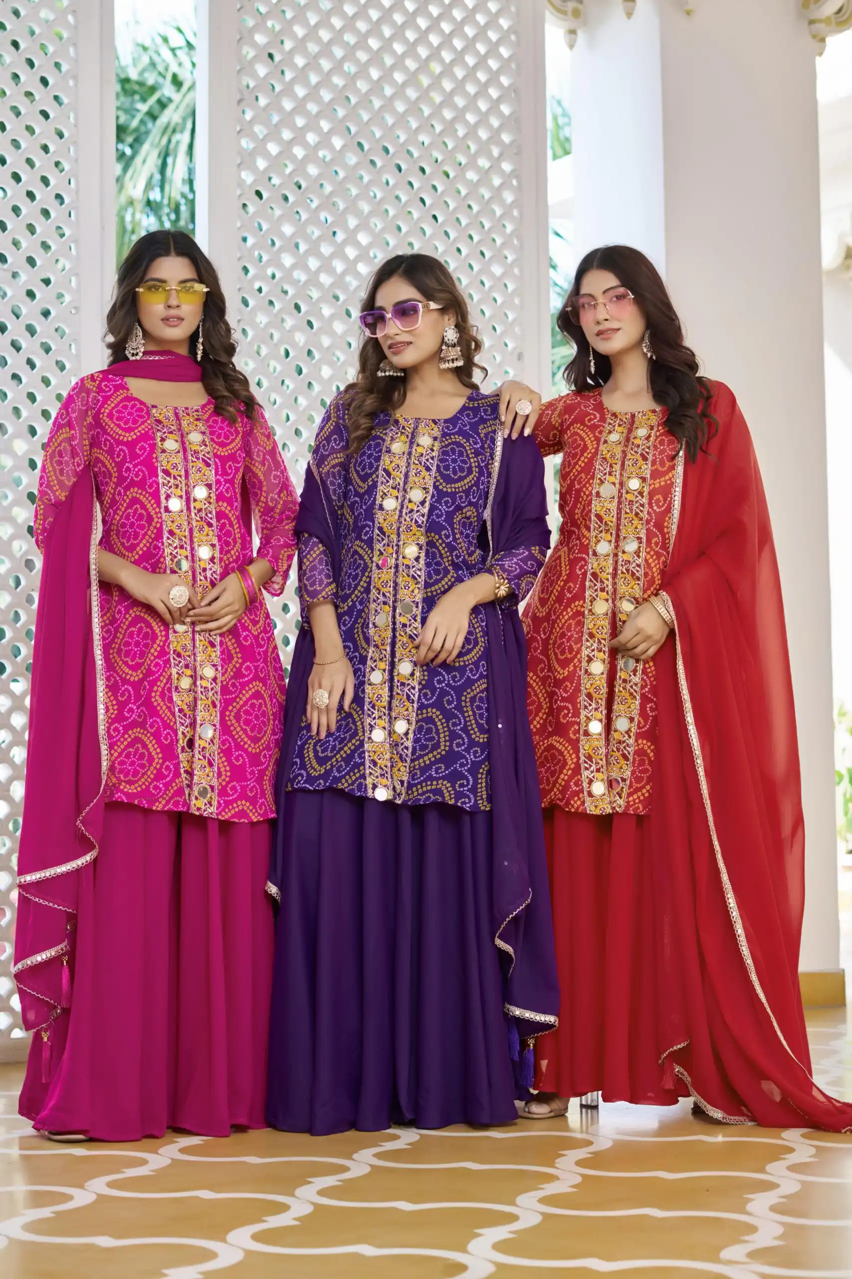 Pink Georgette Badhani Print Embroidery Work Salwar Suit | Jump Suits, Tops & Bottoms, Track Suits, Salwar suit, Casual Suits, Creative suits, Designer Suits, Palazzo Suits, Party Wear Suits, Patiala Suits, Straight Suits, Trendy Wear