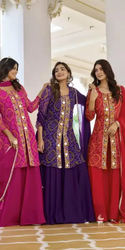Pink Georgette Badhani Print Embroidery Work Salwar Suit | Jump Suits, Tops & Bottoms, Track Suits, Salwar suit, Casual Suits, Creative suits, Designer Suits, Palazzo Suits, Party Wear Suits, Patiala Suits, Straight Suits, Trendy Wear