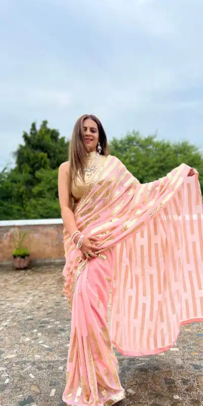 Pink Georgette Embroidery Sequence Saree | Sarees, Bollywood Sarees, Creative Sarees, Designer Sarees, Embroidered Sarees, Ethnic Saree, Modern Digital sarees, Party Wear Sarees