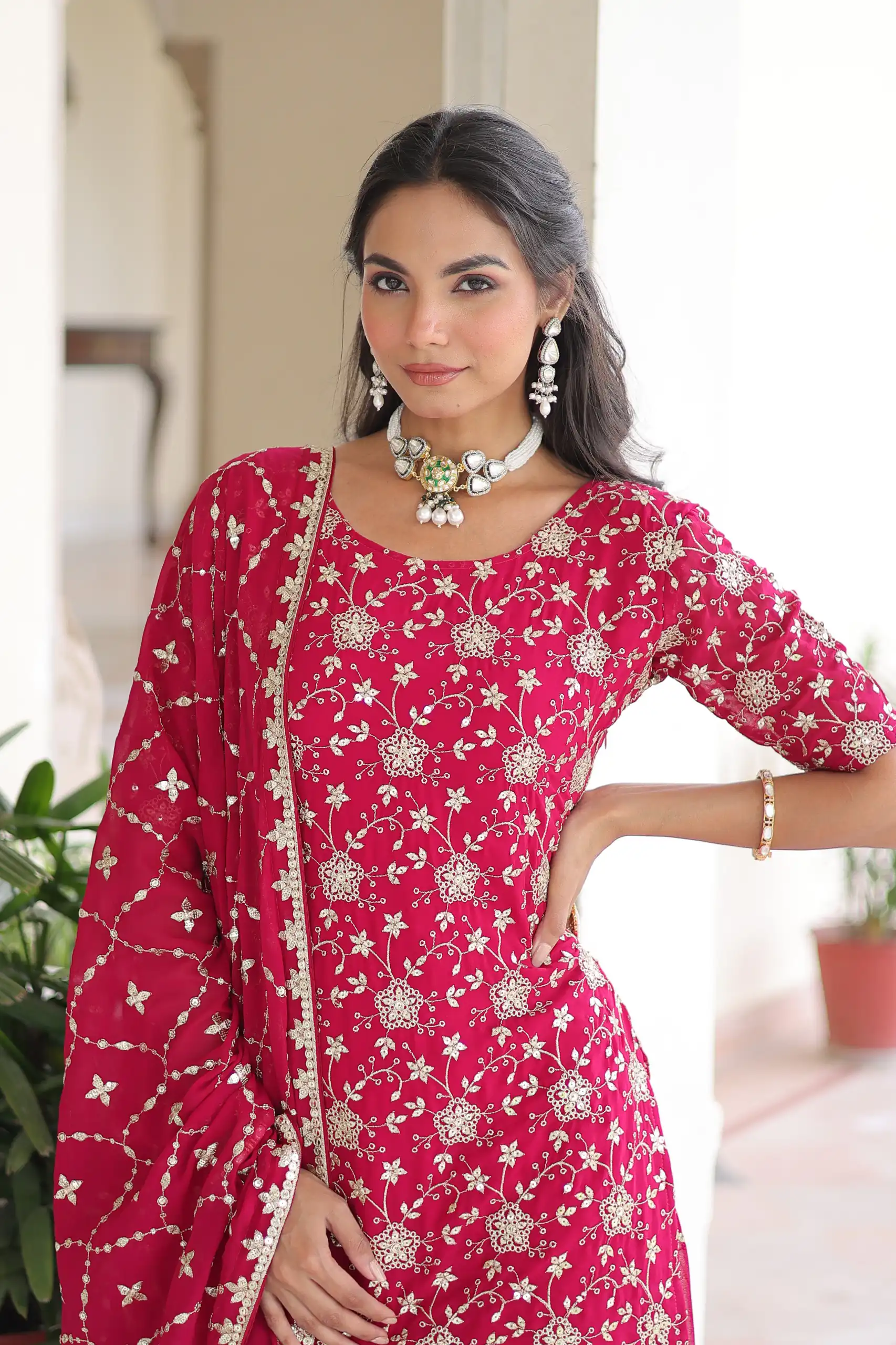 Pink Georgette Embroidery Sequins Work Salwar Suit | Jump Suits, Salwar suit, Casual Suits, Creative suits, Designer Suits, Palazzo Suits, Party Wear Suits, Patiala Suits, Straight Suits