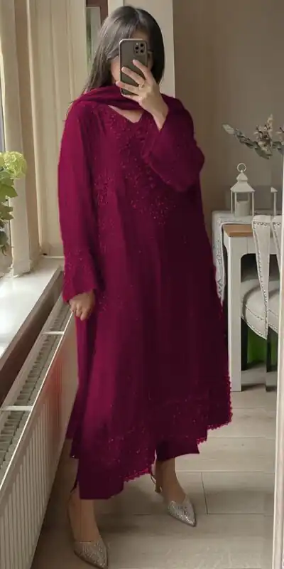 Pink Georgette Embroidery Work Salwar Suit | Jump Suits, Tops & Bottoms, Track Suits, Salwar suit, Casual Suits, Creative suits, Designer Suits, Palazzo Suits, Party Wear Suits, Patiala Suits, Straight Suits, Trendy Wear