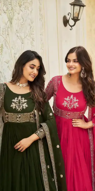 Pink Georgette Sequence Embroidery Gown | Gowns, Bollywood Gowns, Creative Gowns, Designer Gowns, Embroidered Gowns, Party Wear Gowns