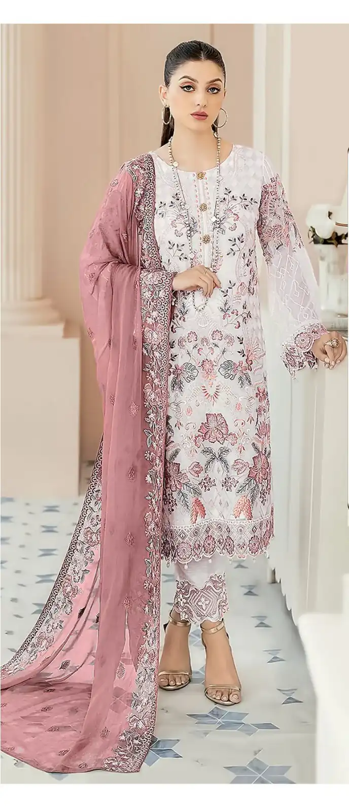 Pink Georgette With Embroidery Work Salwar Suit | Jump Suits, Salwar suit, Casual Suits, Creative suits, Designer Suits, Palazzo Suits, Party Wear Suits, Patiala Suits, Straight Suits