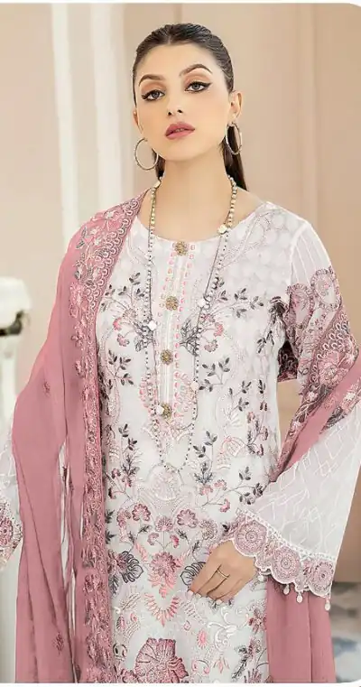 Pink Georgette With Embroidery Work Salwar Suit | Jump Suits, Salwar suit, Casual Suits, Creative suits, Designer Suits, Palazzo Suits, Party Wear Suits, Patiala Suits, Straight Suits