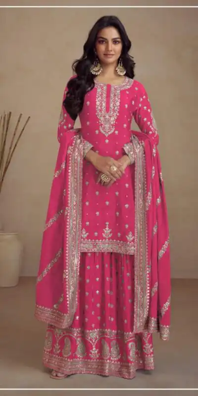 Pink Heavy Semi Chinon Silk Codding Embroidery Salwar Suit | Jump Suits, Salwar suit, Casual Suits, Creative suits, Designer Suits, Palazzo Suits, Party Wear Suits, Patiala Suits, Straight Suits