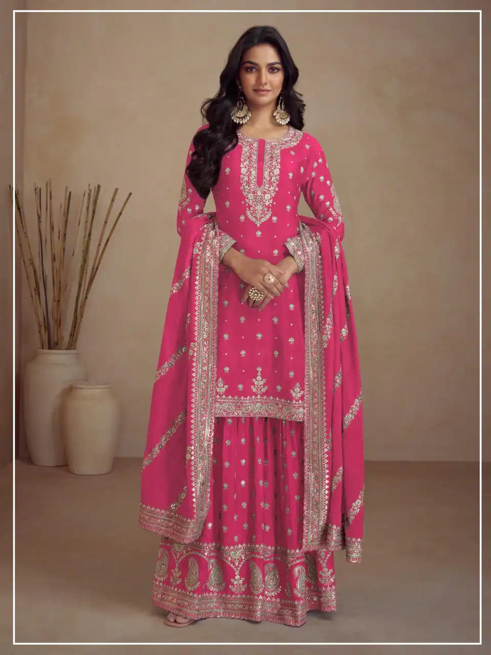 Pink Heavy Semi Chinon Silk Codding Embroidery Salwar Suit | Jump Suits, Salwar suit, Casual Suits, Creative suits, Designer Suits, Palazzo Suits, Party Wear Suits, Patiala Suits, Straight Suits