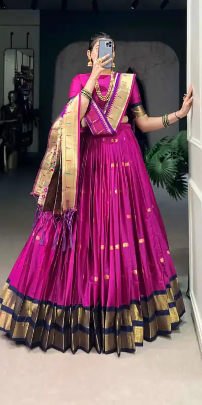 Pink Jacquard Zari Lehenga Choli | Lehenga, Bollywood Lehenga, Creative Lehenga, Designer Lehenga, Embroidered Lehenga, Party Wear Lehenga