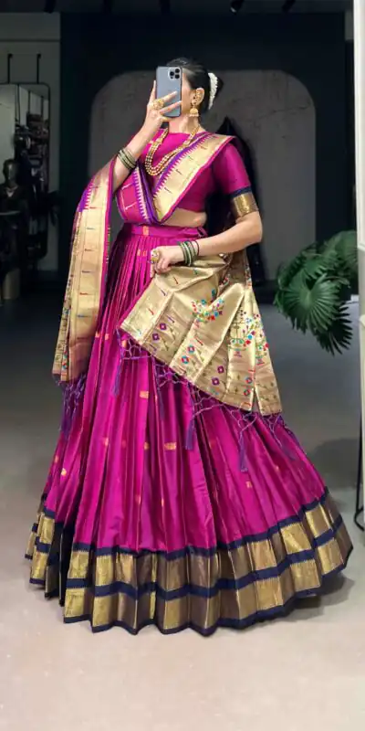 Pink Jacquard Zari Lehenga Choli | Lehenga, Bollywood Lehenga, Creative Lehenga, Designer Lehenga, Embroidered Lehenga, Party Wear Lehenga