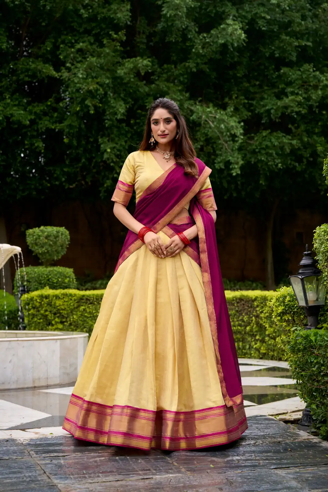 Pink Kanchipuram Zari Lace Work Lehenga Choli | Lehenga, Bollywood Lehenga, Creative Lehenga, Designer Lehenga, Embroidered Lehenga, Party Wear Lehenga