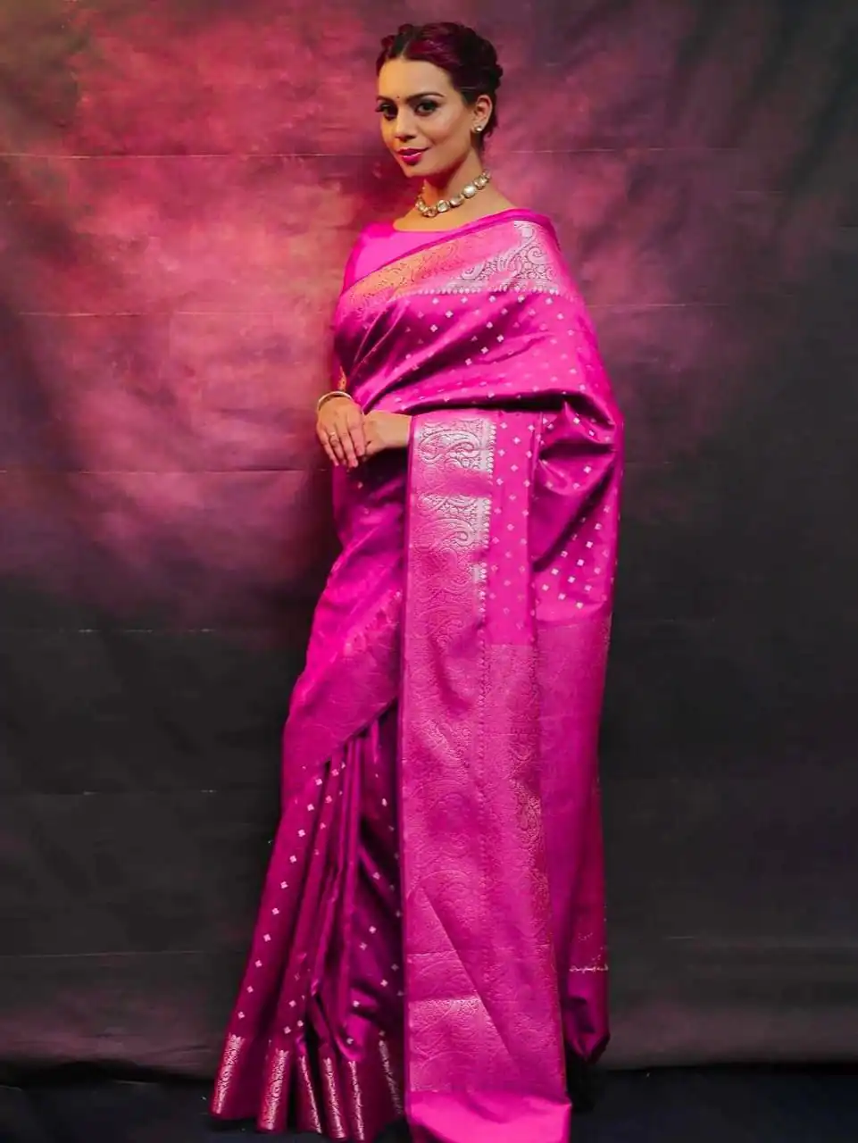 Pink Lichi Silk Jacquard Rich Pallu Saree | Sarees, Bollywood Sarees, Creative Sarees, Designer Sarees, Embroidered Sarees, Ethnic Saree, Modern Digital sarees, Party Wear Sarees