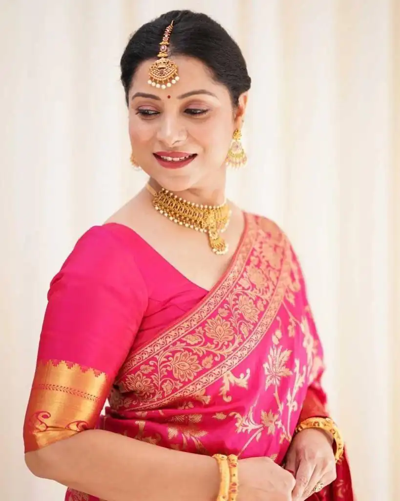 Pink Lichi Silk Saree | Sarees, Bollywood Sarees, Creative Sarees, Designer Sarees, Embroidered Sarees, Ethnic Saree, Modern Digital sarees, Party Wear Sarees