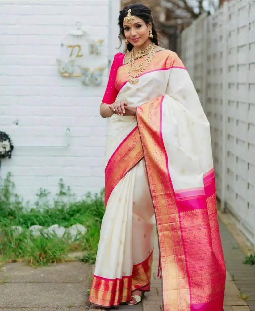 Pink Lichi Silk With Lace Jacquard Work Saree | Sarees, Bollywood Sarees, Creative Sarees, Designer Sarees, Embroidered Sarees, Ethnic Saree, Modern Digital sarees, Party Wear Sarees