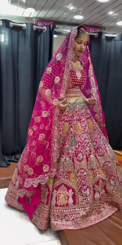 Pink Malai Satin Silk Embroidered Lehenga Choli | Lehenga, Bollywood Lehenga, Creative Lehenga, Designer Lehenga, Embroidered Lehenga, Party Wear Lehenga