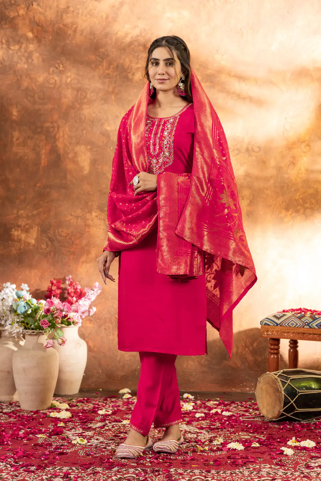 Pink Marina Silk Embroidery Work Salwar Suit | Jump Suits, Salwar suit, Casual Suits, Creative suits, Designer Suits, Palazzo Suits, Party Wear Suits, Patiala Suits, Straight Suits