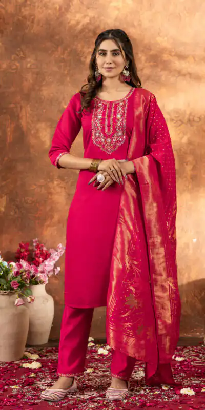 Pink Marina Silk Embroidery Work Salwar Suit | Jump Suits, Salwar suit, Casual Suits, Creative suits, Designer Suits, Palazzo Suits, Party Wear Suits, Patiala Suits, Straight Suits