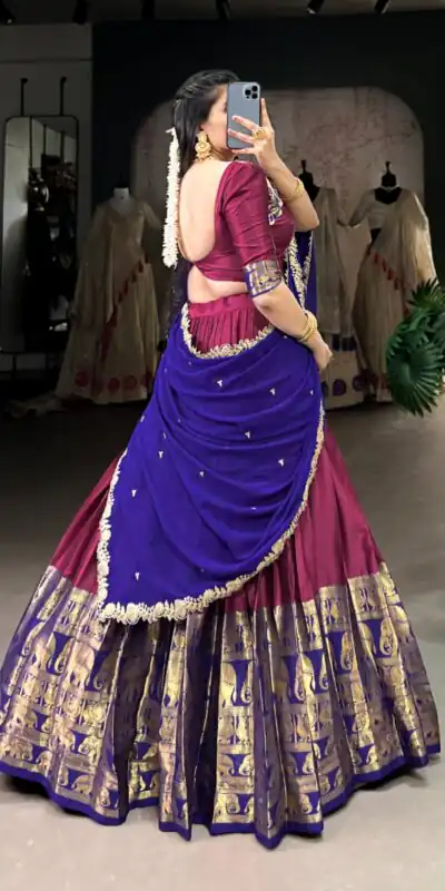 Pink Narayan Pattu Zari Weaving Work Lehenga Choli | Lehenga, Bollywood Lehenga, Creative Lehenga, Designer Lehenga, Embroidered Lehenga, Party Wear Lehenga