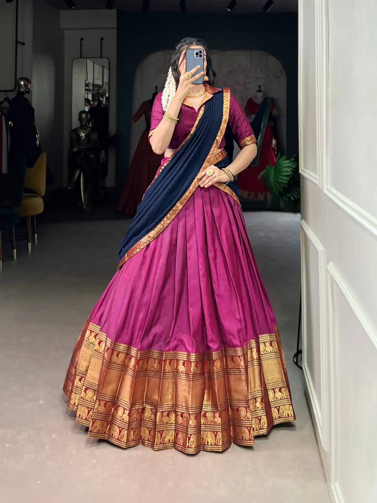 Pink Narayan Pet Zari Weaving Lehenga Choli | Lehenga, Bollywood Lehenga, Creative Lehenga, Designer Lehenga, Embroidered Lehenga, Party Wear Lehenga