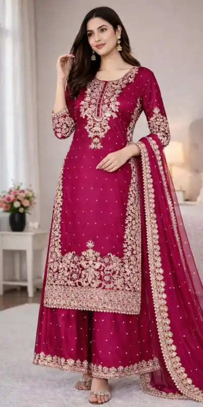 Pink Organza Silk Embroidery Work Salwar Suit | Jump Suits, Salwar suit, Casual Suits, Creative suits, Designer Suits, Palazzo Suits, Party Wear Suits, Patiala Suits, Straight Suits
