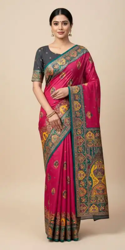 Pink Paithani Silk Border Lace Work Saree | Sarees, Bollywood Sarees, Creative Sarees, Designer Sarees, Embroidered Sarees, Ethnic Saree, Modern Digital sarees, Party Wear Sarees