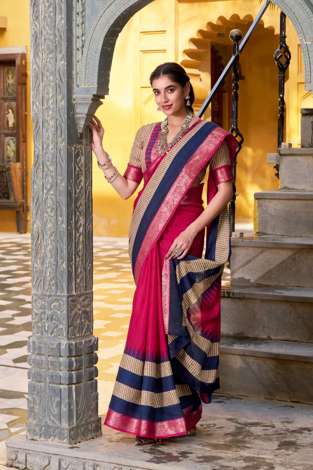 Pink Poly Cotton Printed Zari Saree | Sarees, Bollywood Sarees, Creative Sarees, Designer Sarees, Embroidered Sarees, Ethnic Saree, Modern Digital sarees, Party Wear Sarees